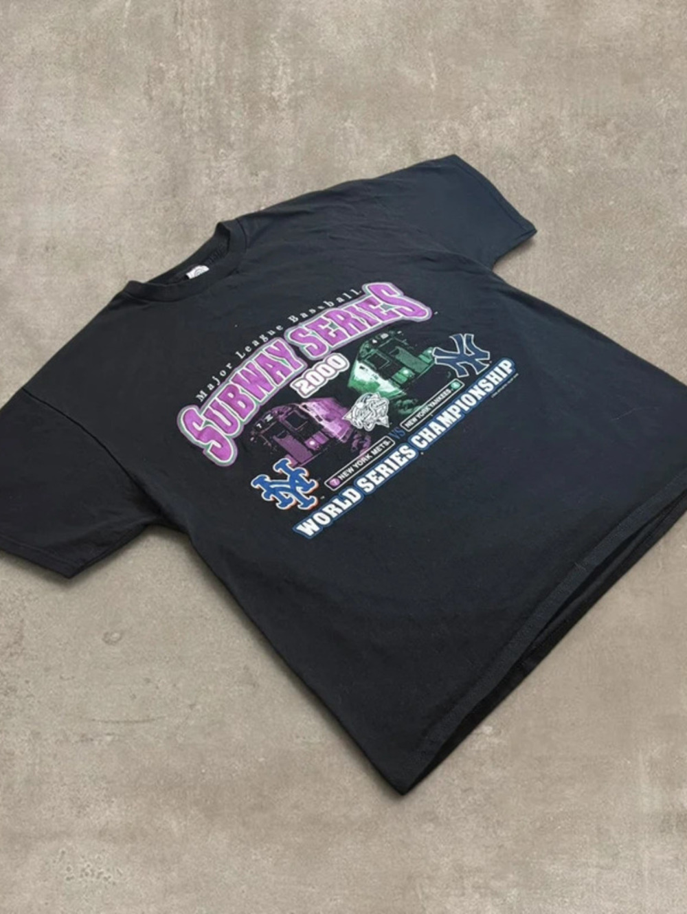 Vintage 2000 World Series Subway Series Shirt Mens XL Black MLB Tee